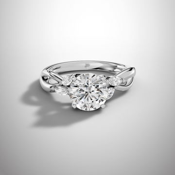 1.5 Carat Round Cut Moissanite Infinity Engagement Ring in 925 Sterling Silver