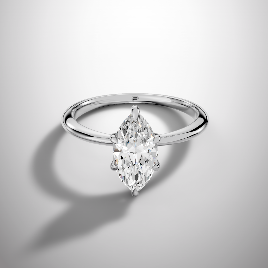 925 Silver Marquise Cut Moissanite Ring | 1 Ct Diamond-Look Solitaire Engagement Ring for Women