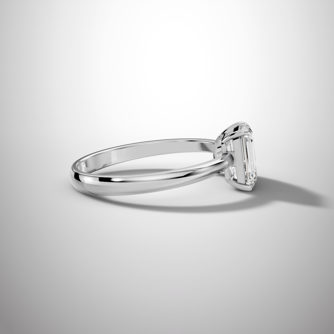 Toi et Moi Emerald & Pear Moissanite Engagement Ring in 925 Sterling Silver