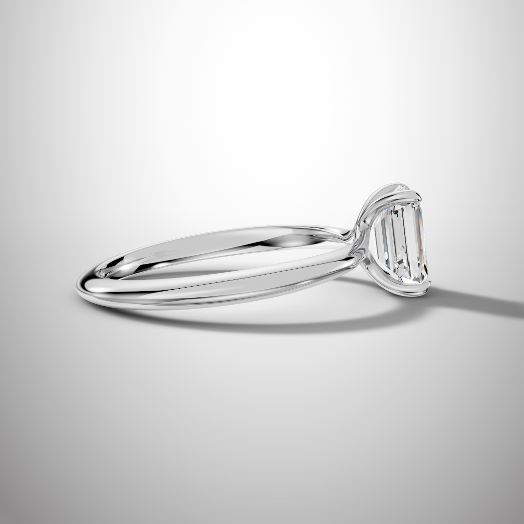 925 Silver Emerald Cut Moissanite Ring | 1 Ct Diamond-Look Solitaire Engagement Ring for Women