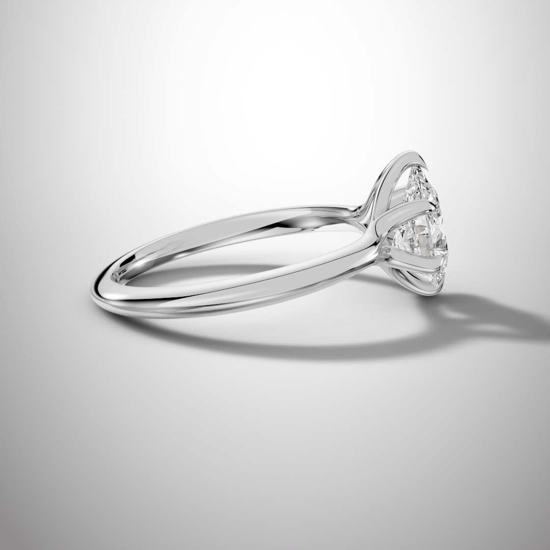 925 Silver Pear Shape Moissanite Solitaire Ring | 1 Ct Teardrop Diamond Look Ring