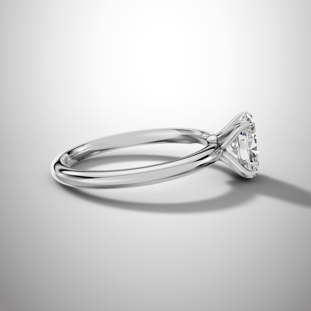 925 Silver Oval Moissanite Solitaire Ring | 1 Ct Diamond | Engagement Ring