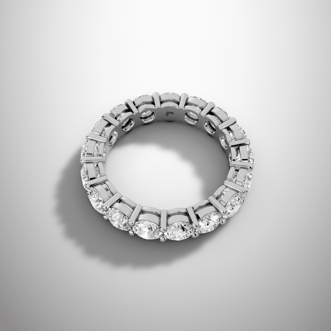 925 Silver Full Eternity Moissanite Ring – Round Cut Luxury Wedding Band for Women | Pavia Jewels