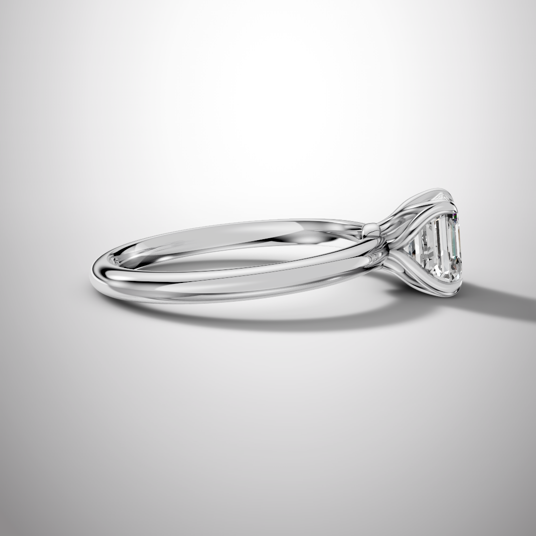 925 Silver Asscher Cut Moissanite Ring | 1 Ct Square Diamond-Look Solitaire Engagement Ring for Women