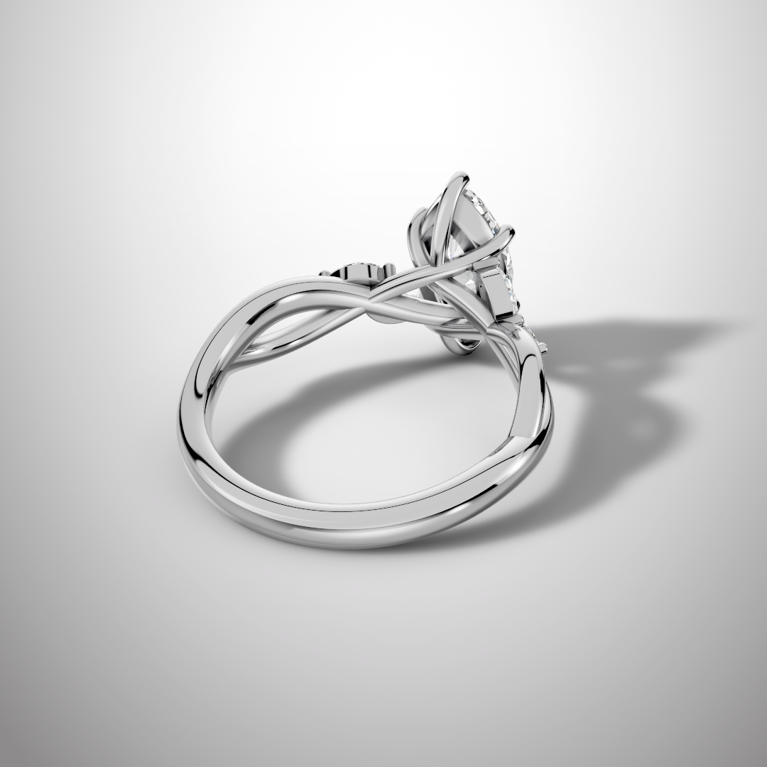 1.5 Carat Marquise Cut Moissanite Infinity Engagement Ring in 925 Sterling Silver