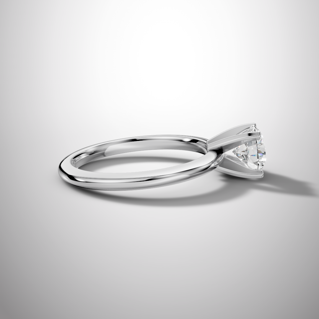 925 Silver Moissanite Solitaire Ring | 1 Ct Round Brilliant Diamond Look Engagement Ring