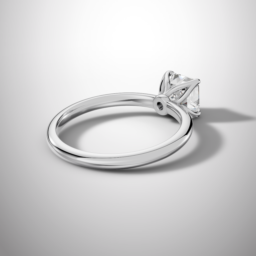 925 Silver Asscher Cut Moissanite Ring | 1 Ct Square Diamond-Look Solitaire Engagement Ring for Women