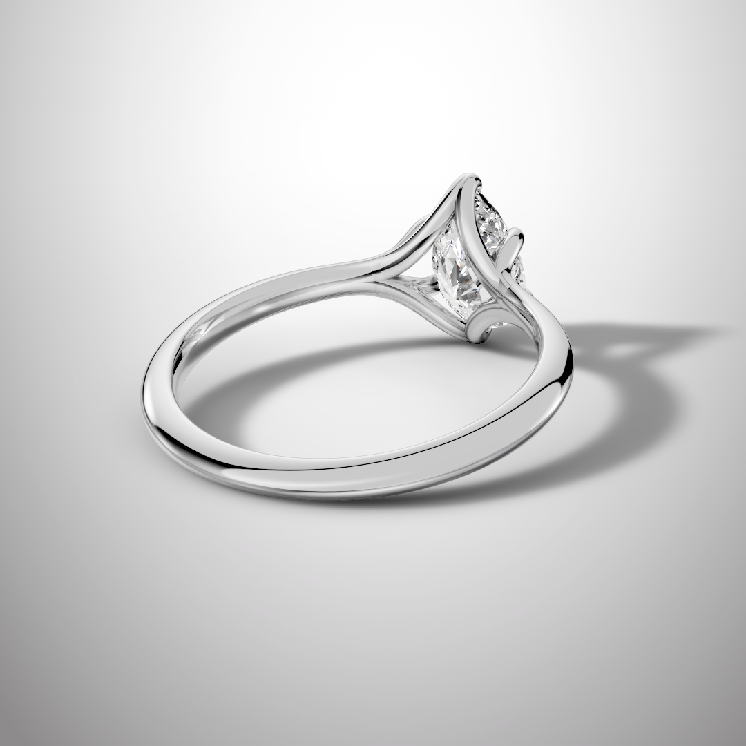 925 Silver Pear Shape Moissanite Solitaire Ring | 1 Ct Teardrop Diamond Look Ring