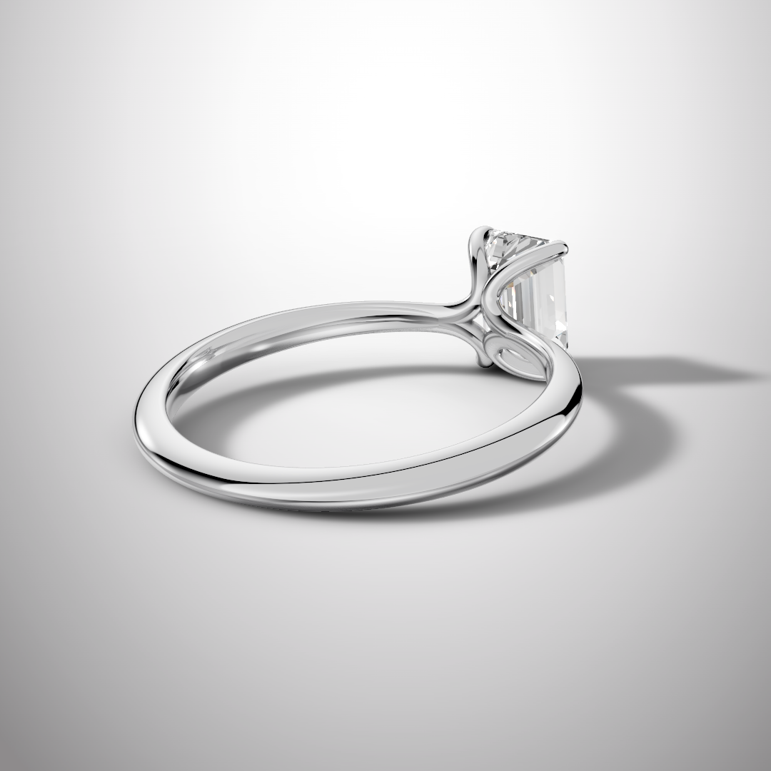 925 Silver Emerald Cut Moissanite Ring | 1 Ct Diamond-Look Solitaire Engagement Ring for Women