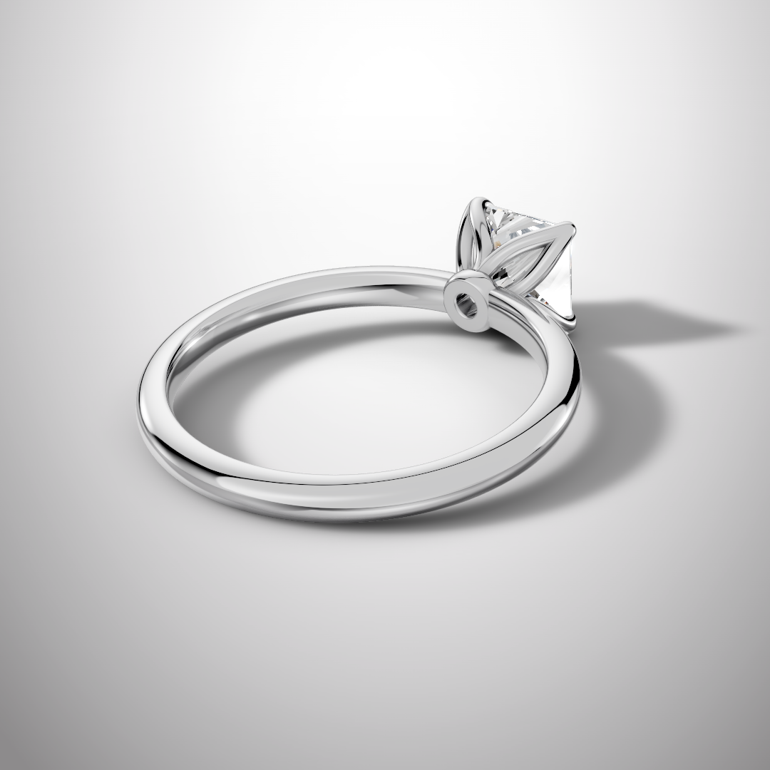 925 Silver Princess Cut Moissanite Ring | 1 Ct Square Diamond-Look Solitaire Engagement Ring for Women