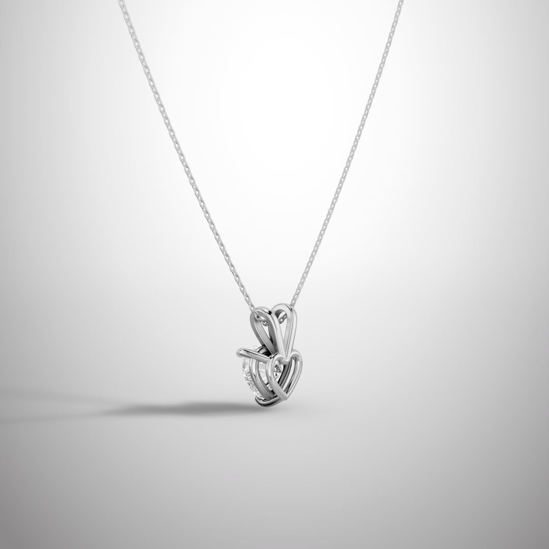 1 Carat Heart Cut Moissanite Pendant Necklace in 925 Sterling Silver | Romantic Solitaire Necklace for Women | Pavia Jewels