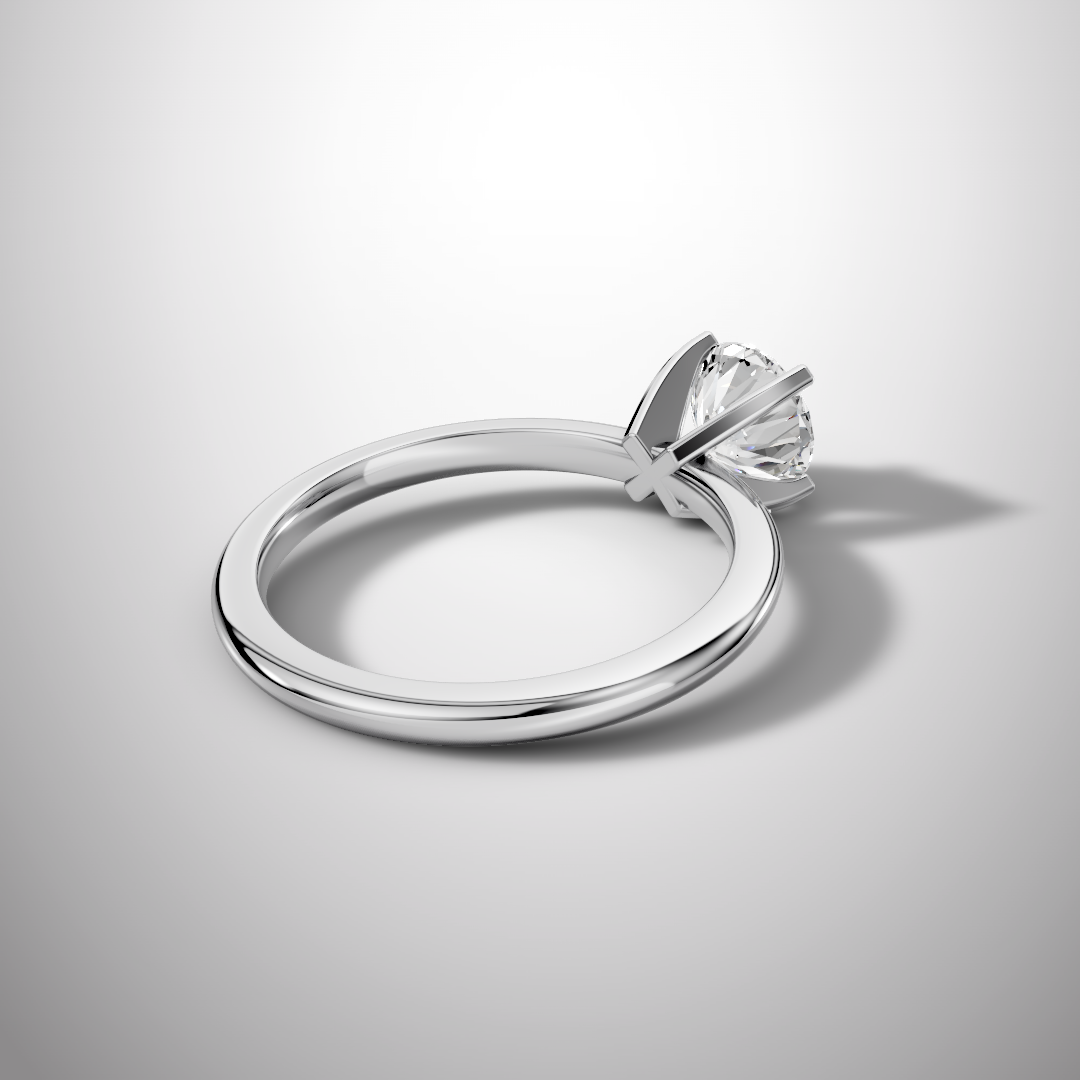925 Silver Moissanite Solitaire Ring | 1 Ct Round Brilliant Diamond Look Engagement Ring
