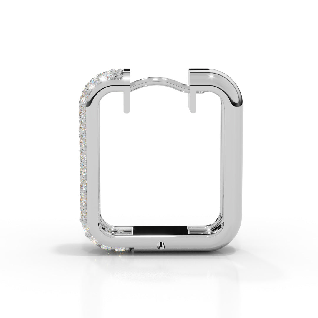 Men's White Gold Pavé Diamond Huggie Earring