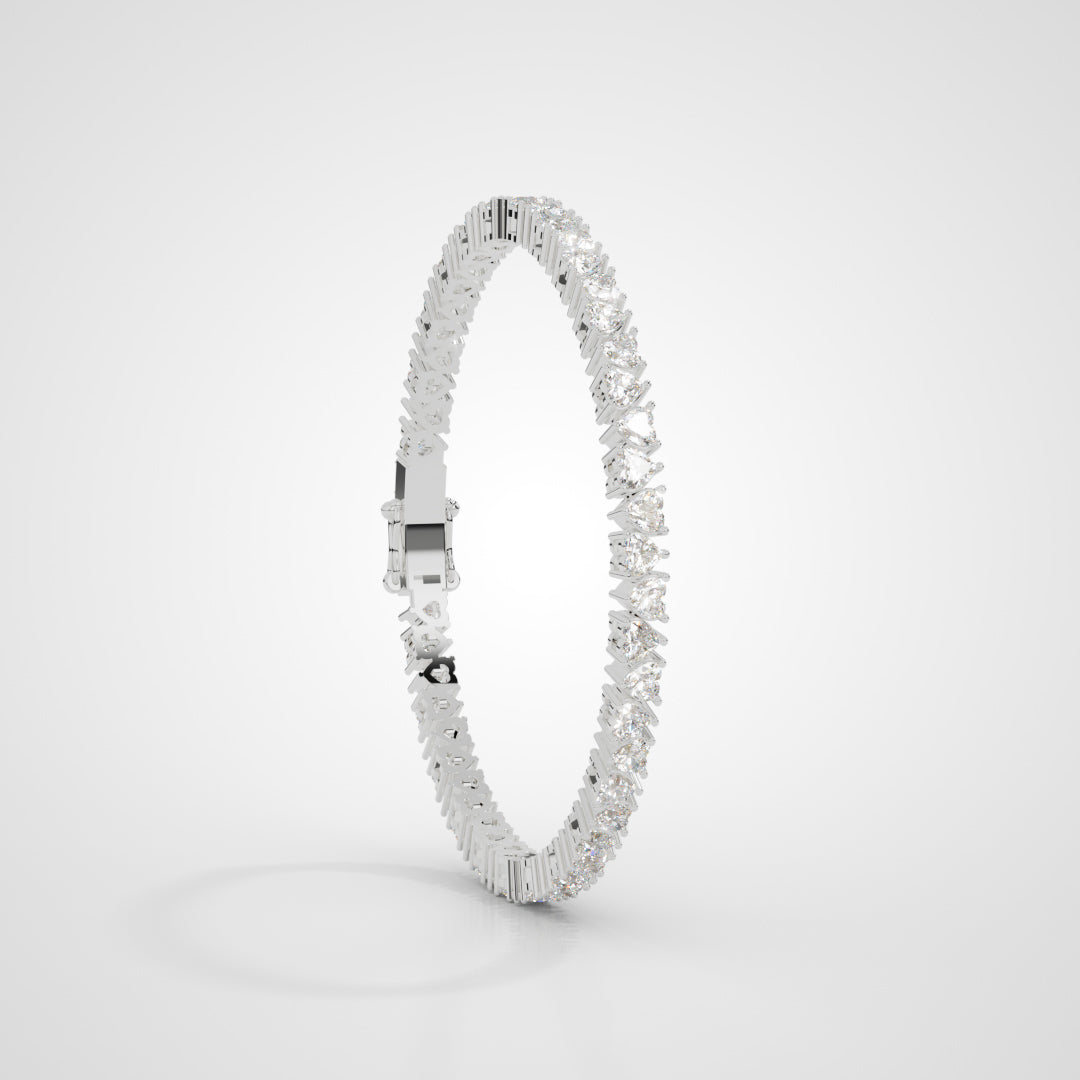 White Gold Zigzag Diamond Tennis Bracelet