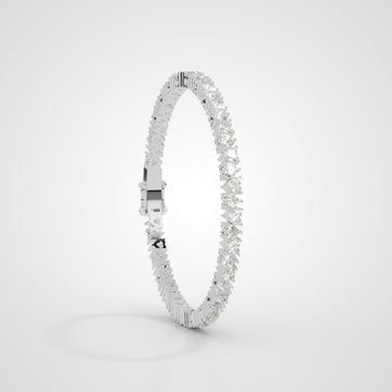 White Gold Zigzag Diamond Tennis Bracelet