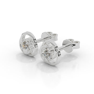White Gold Trinity Knot Diamond Stud Earrings