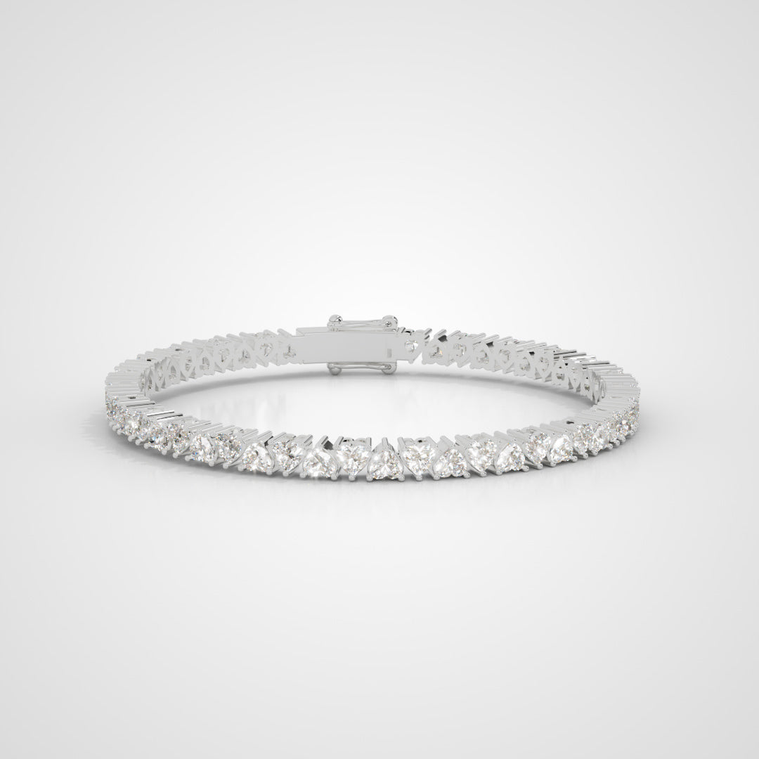 White Gold Zigzag Diamond Tennis Bracelet