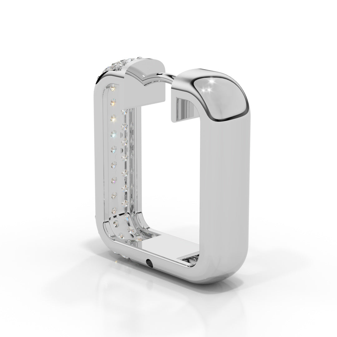 Men's White Gold Pavé Diamond Huggie Earring