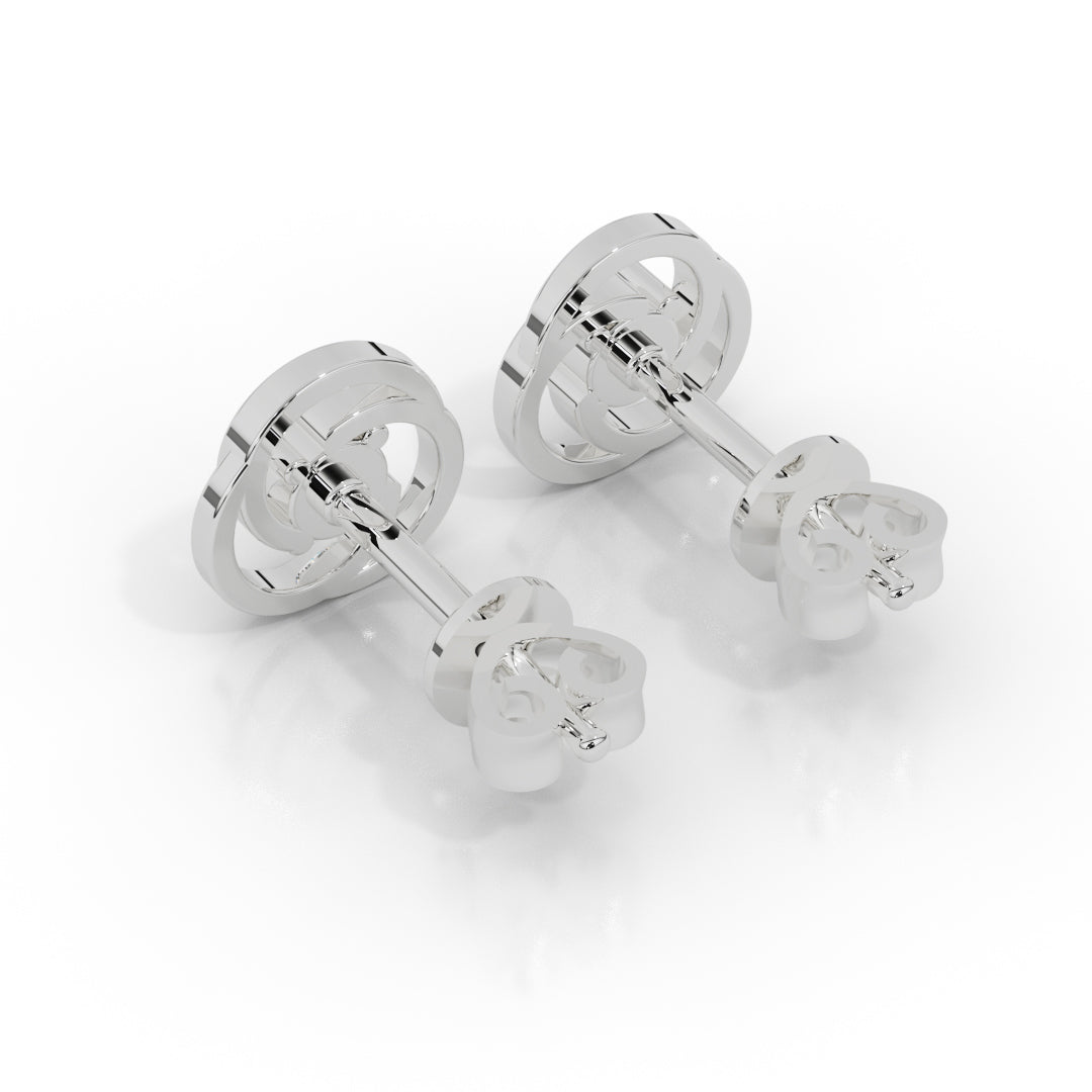 White Gold Trinity Knot Diamond Stud Earrings
