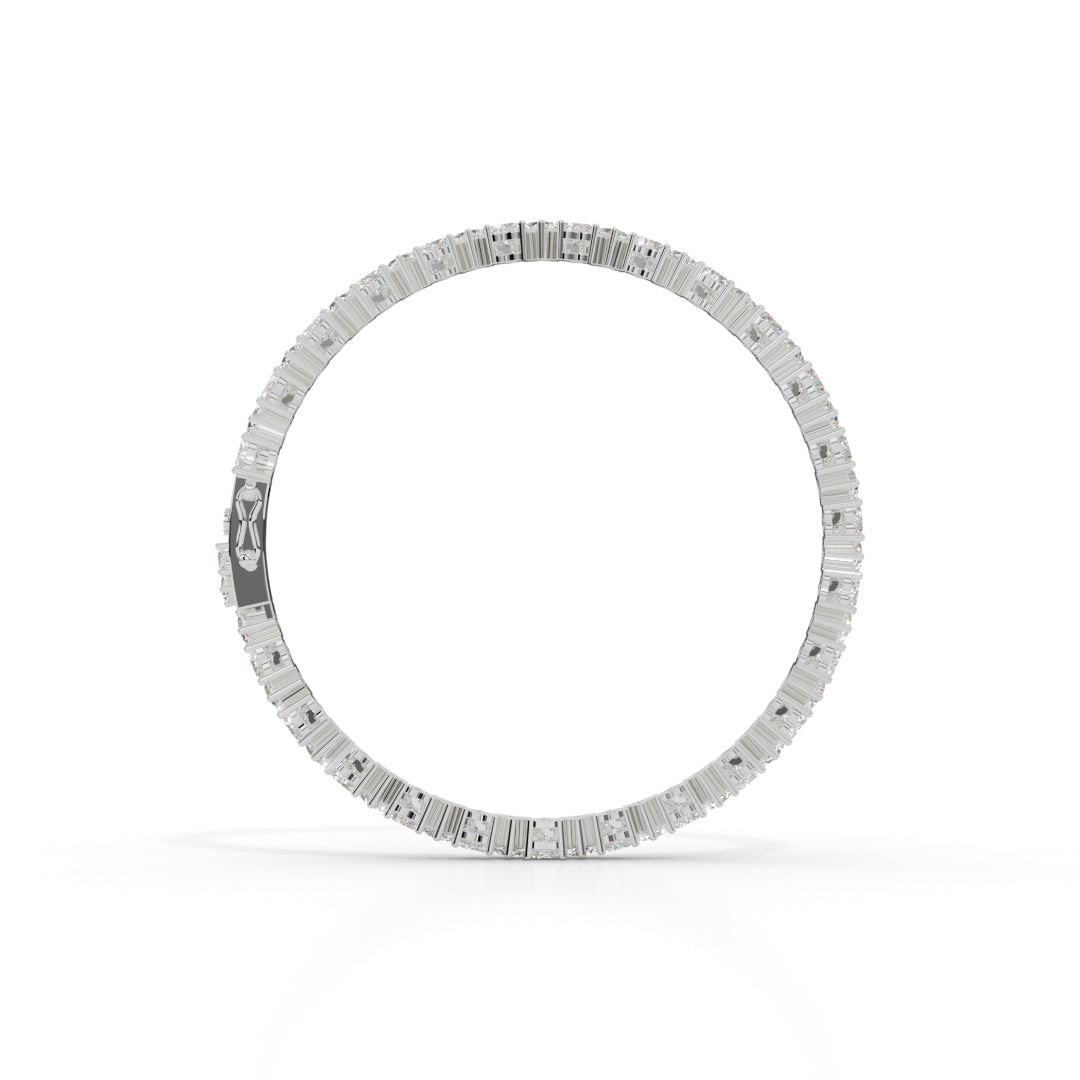 White Gold Zigzag Diamond Tennis Bracelet