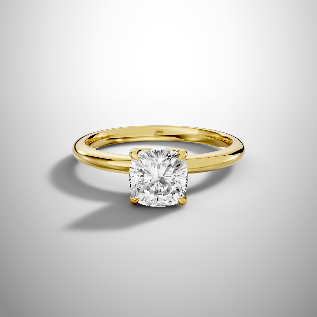 Cushion cut moissanite engagement ring in sterling silver elegant solitaire
