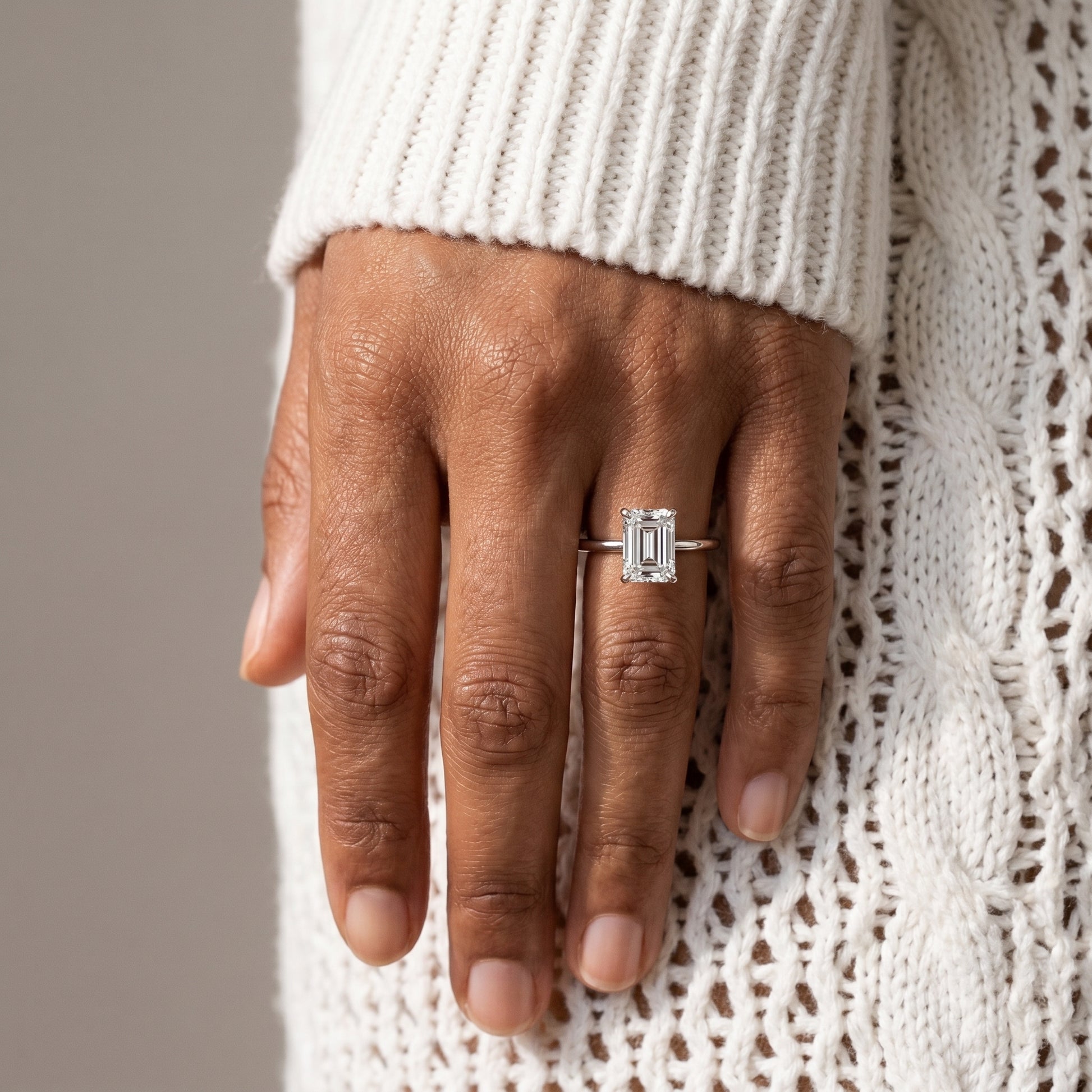 Classic emerald cut engagement ring sleek gold band