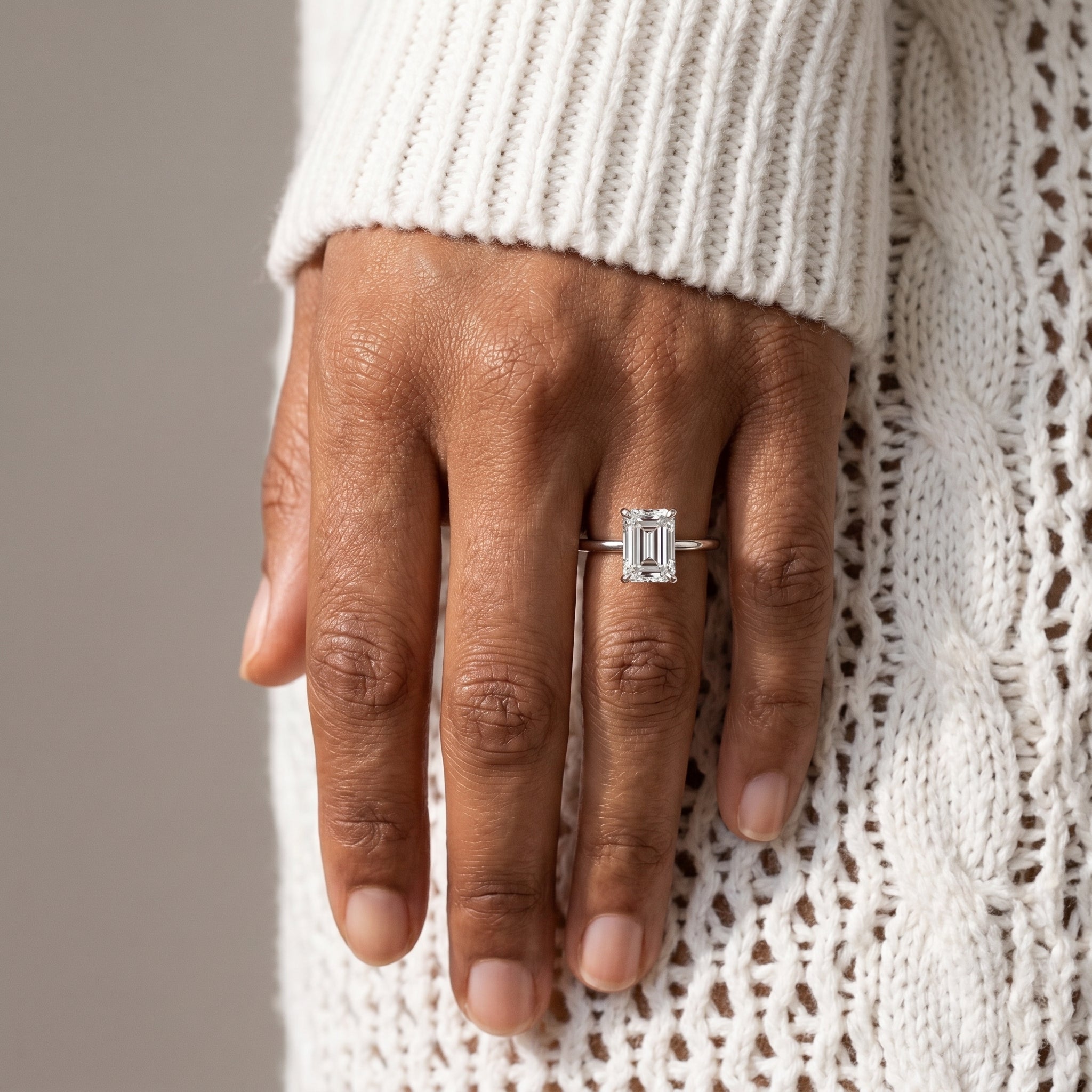 Classic emerald cut engagement ring sleek gold band