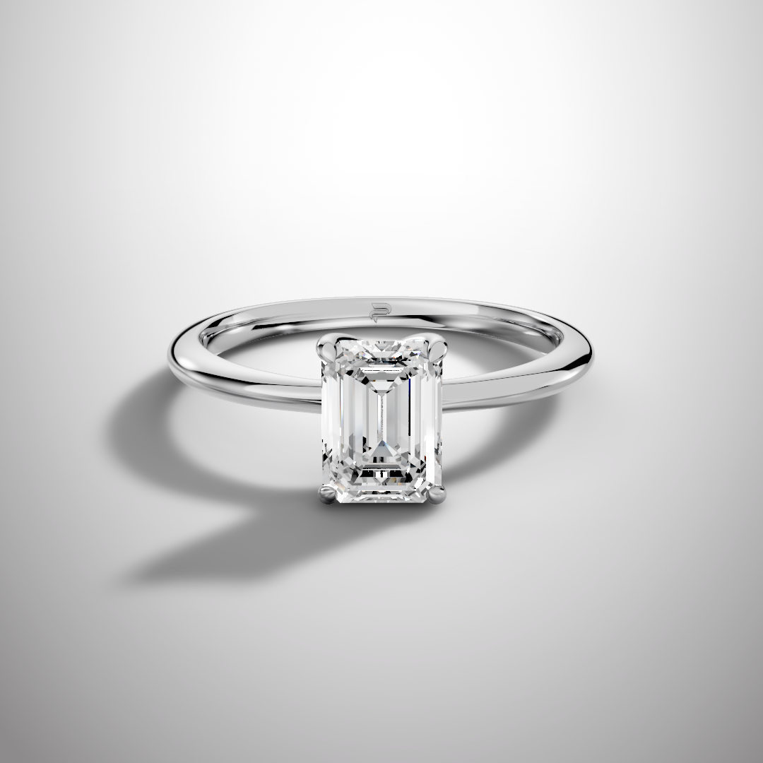 Luxury emerald cut moissanite solitaire ring for proposal
