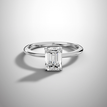 Luxury emerald cut moissanite solitaire ring for proposal
