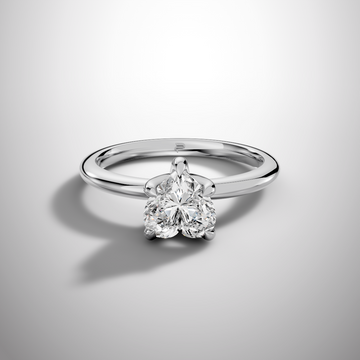 Heart shaped moissanite engagement ring in white gold elegant solitaire