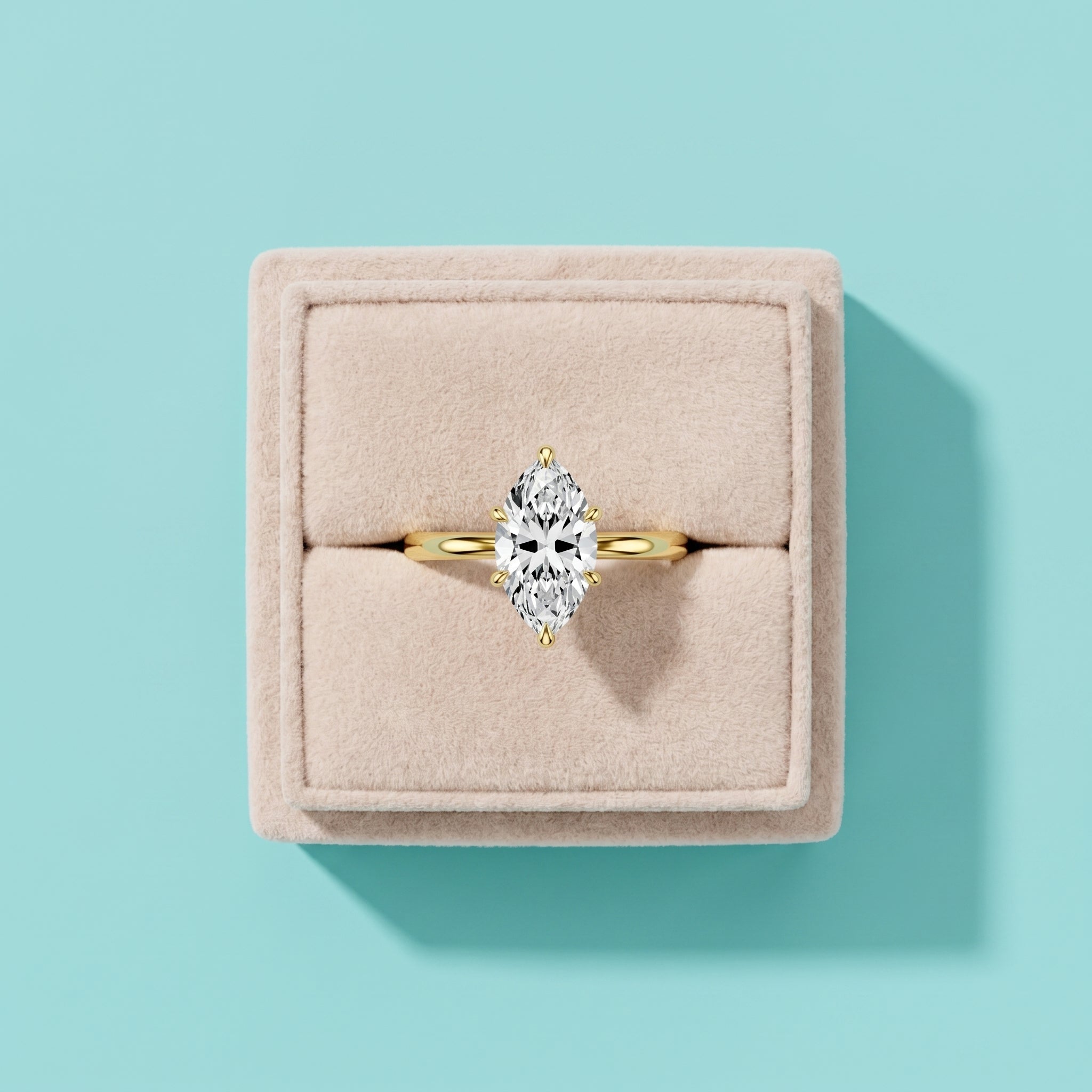 925 Silver Marquise Cut Moissanite Ring | 1 Ct Diamond-Look Solitaire Engagement Ring for Women