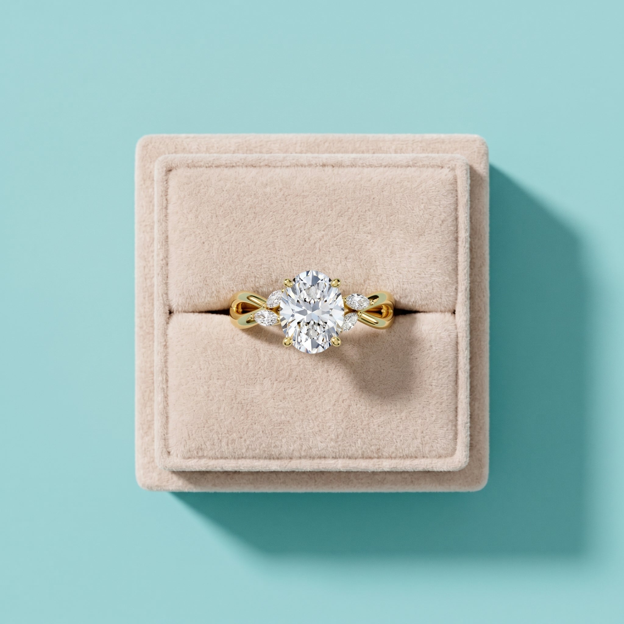 1.5 Carat Oval Cut Moissanite Infinity Engagement Ring in 925 Sterling Silver