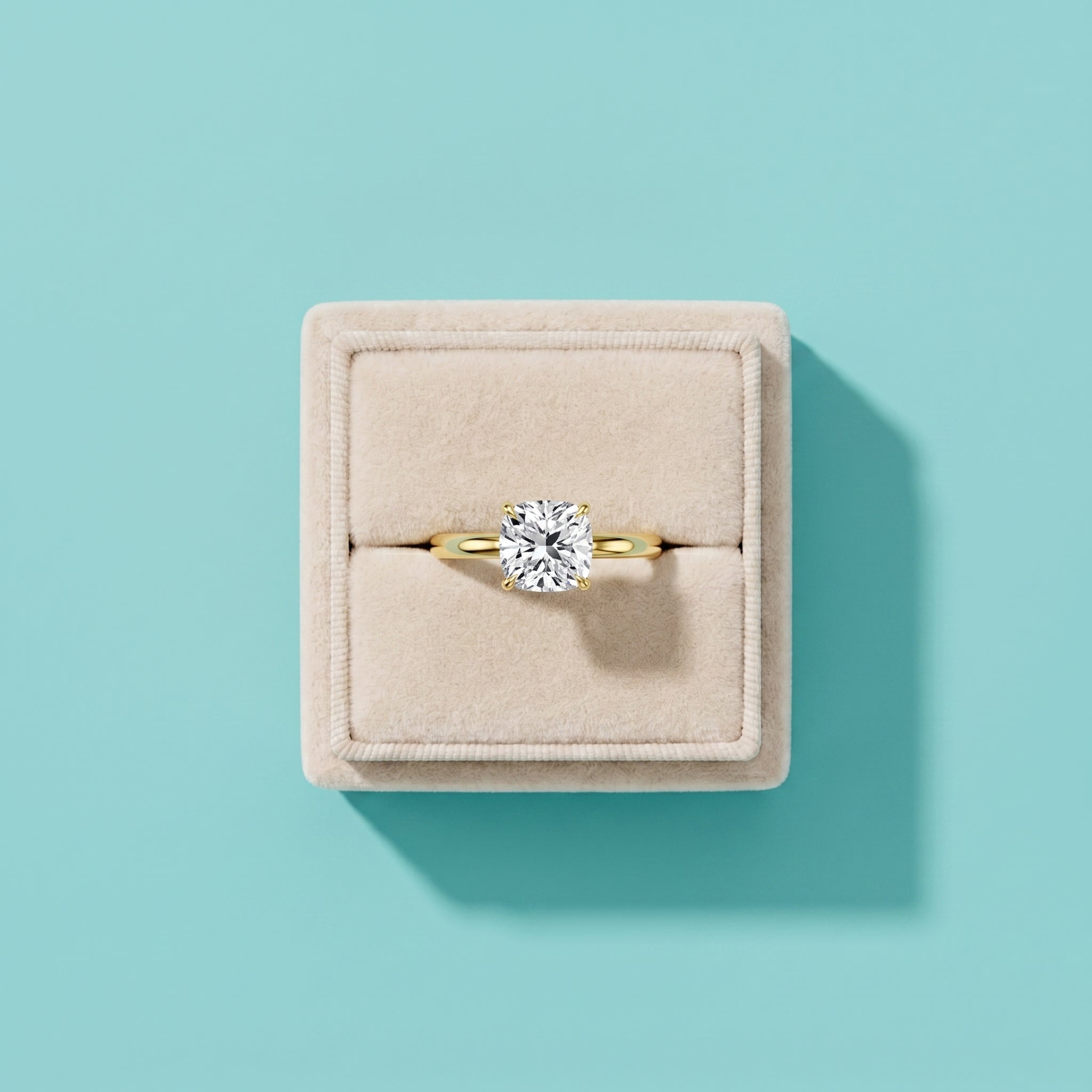 925 Silver Cushion Cut Moissanite Ring | 1 Ct Diamond-Look Solitaire Engagement Ring for Women