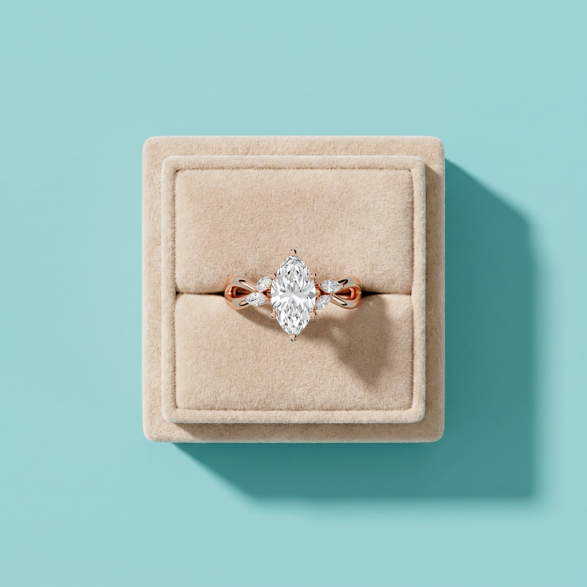 1.5 Carat Marquise Cut Moissanite Infinity Engagement Ring in 925 Sterling Silver