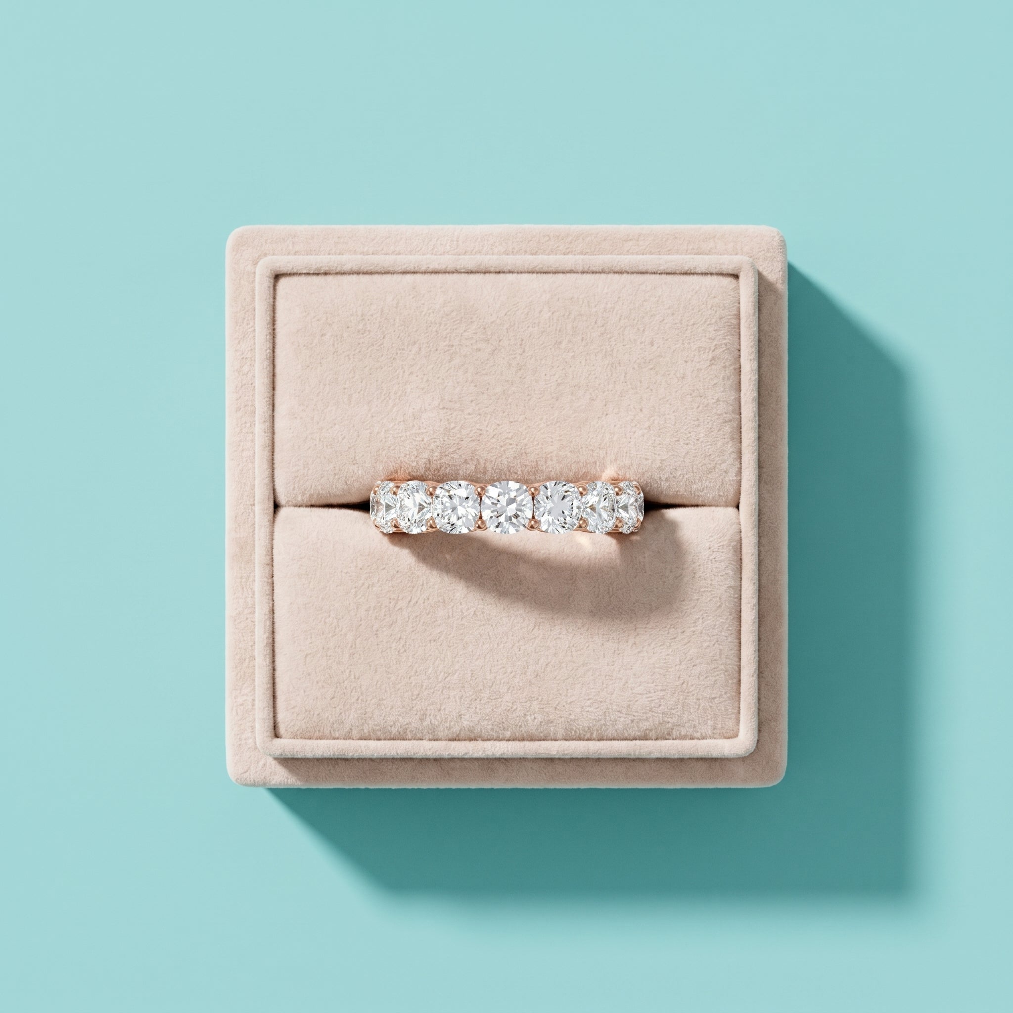 925 Silver Cushion Cut Moissanite Eternity Ring – Diamond Look Full Band Luxury Wedding Ring