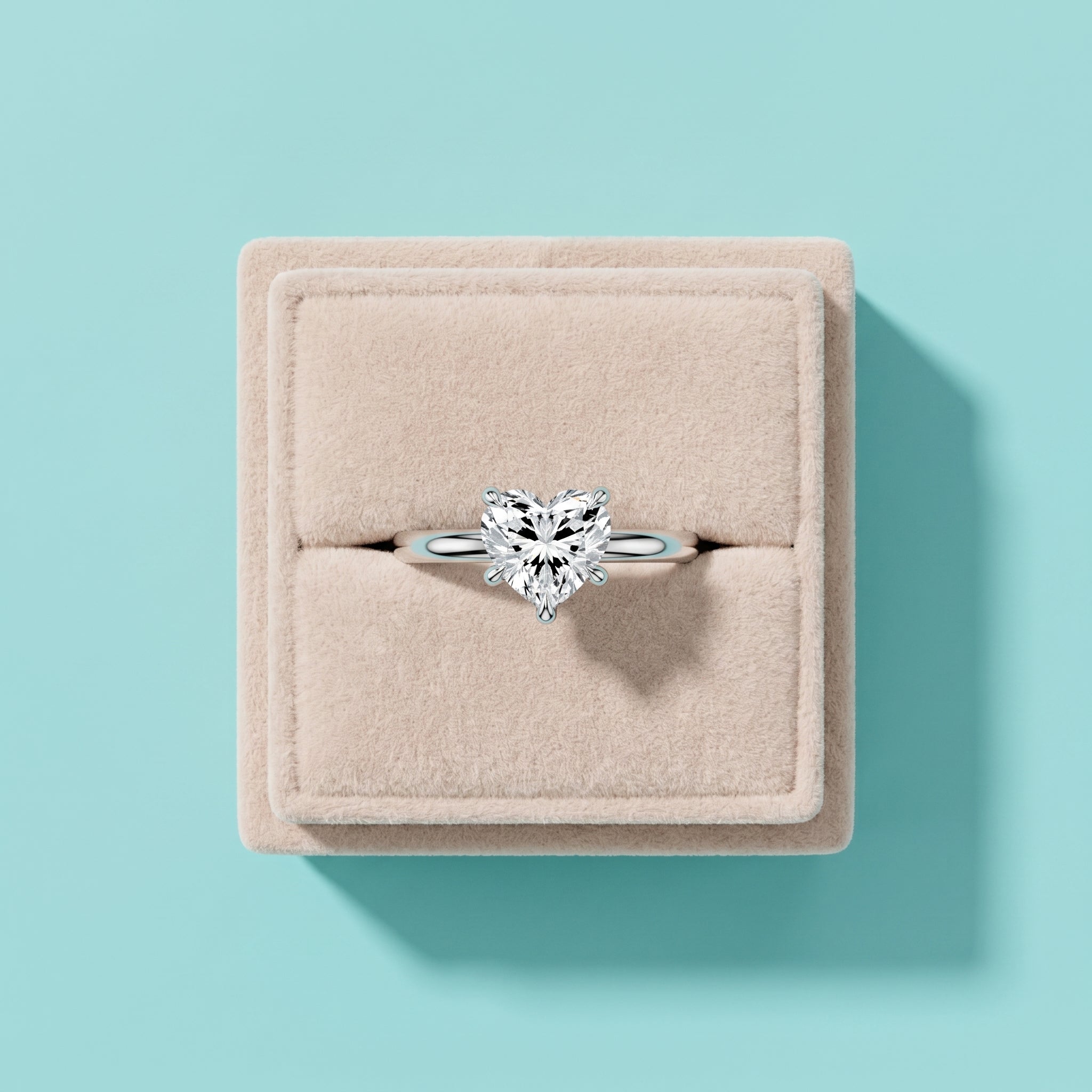925 Silver Heart Shape Moissanite Ring | 1 Ct Diamond-Look Solitaire Engagement Ring for Women