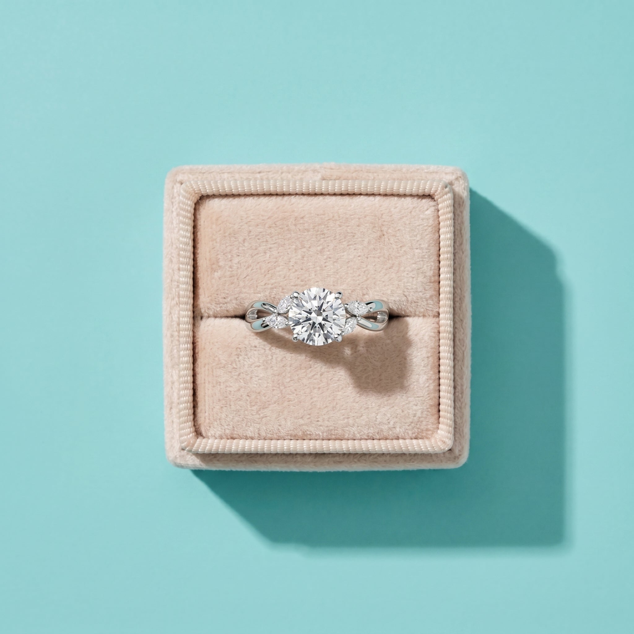 1.5 Carat Round Cut Moissanite Infinity Engagement Ring in 925 Sterling Silver