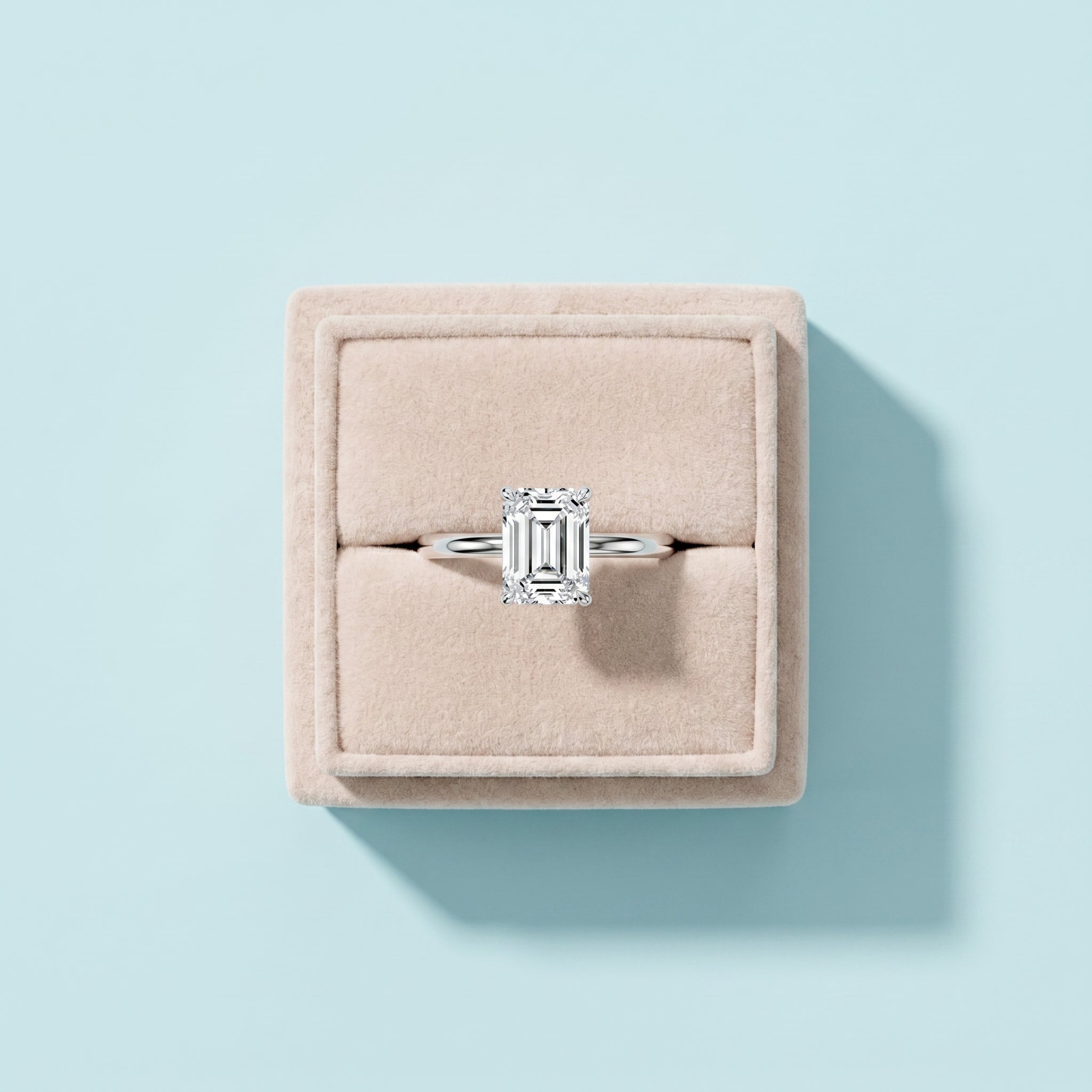 925 Silver Emerald Cut Moissanite Ring | 1 Ct Diamond-Look Solitaire Engagement Ring for Women