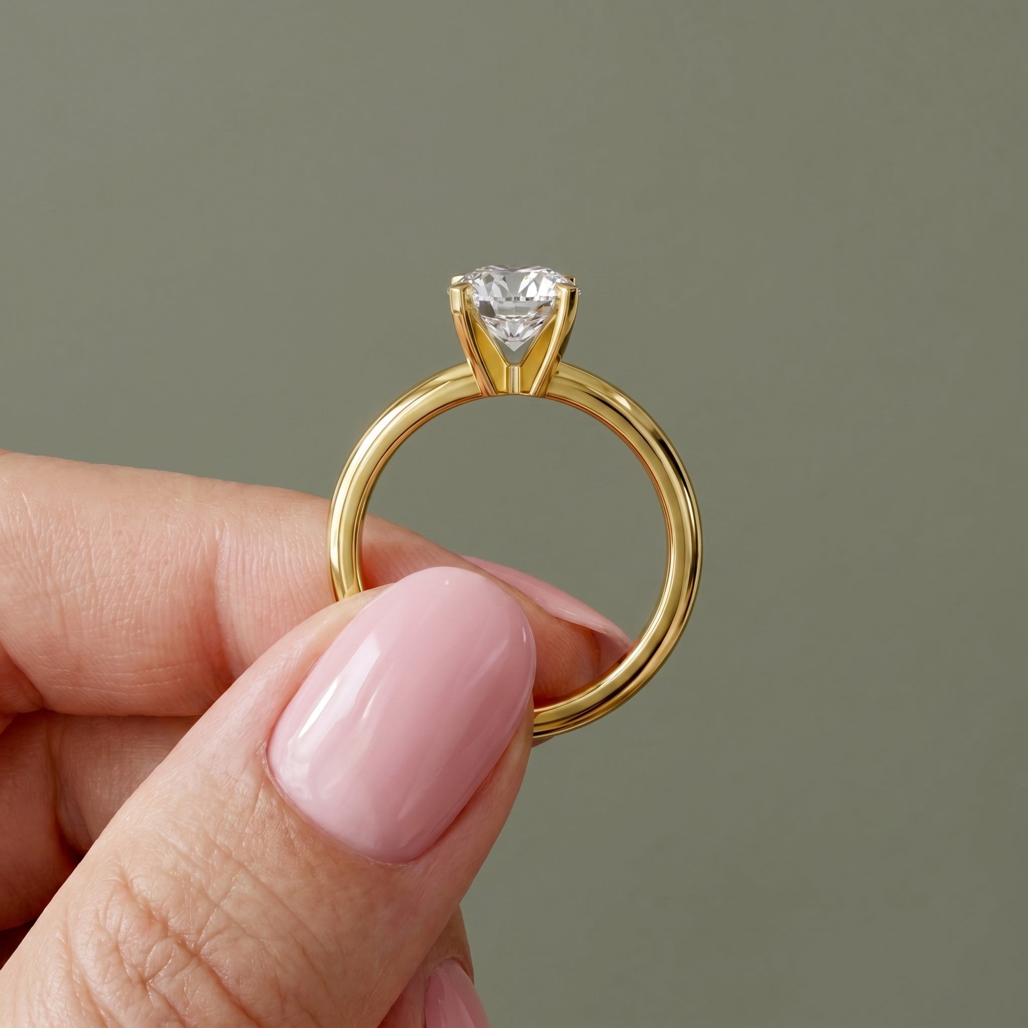 925 Silver Moissanite Solitaire Ring | 1 Ct Round Brilliant Diamond Look Engagement Ring