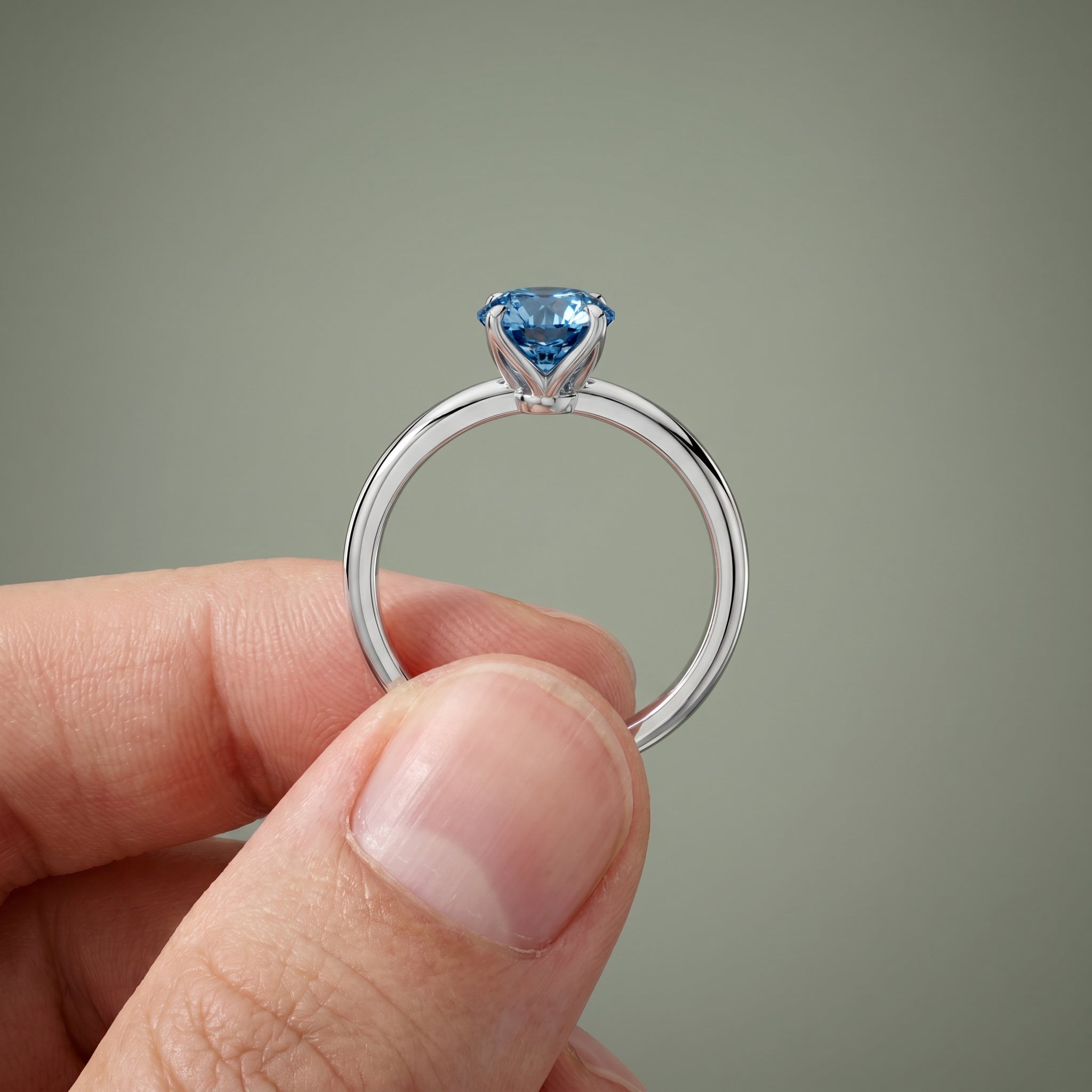925 Silver Round Cut Moissanite Ring | 1 Ct Diamond-Look Solitaire Engagement Ring for Women