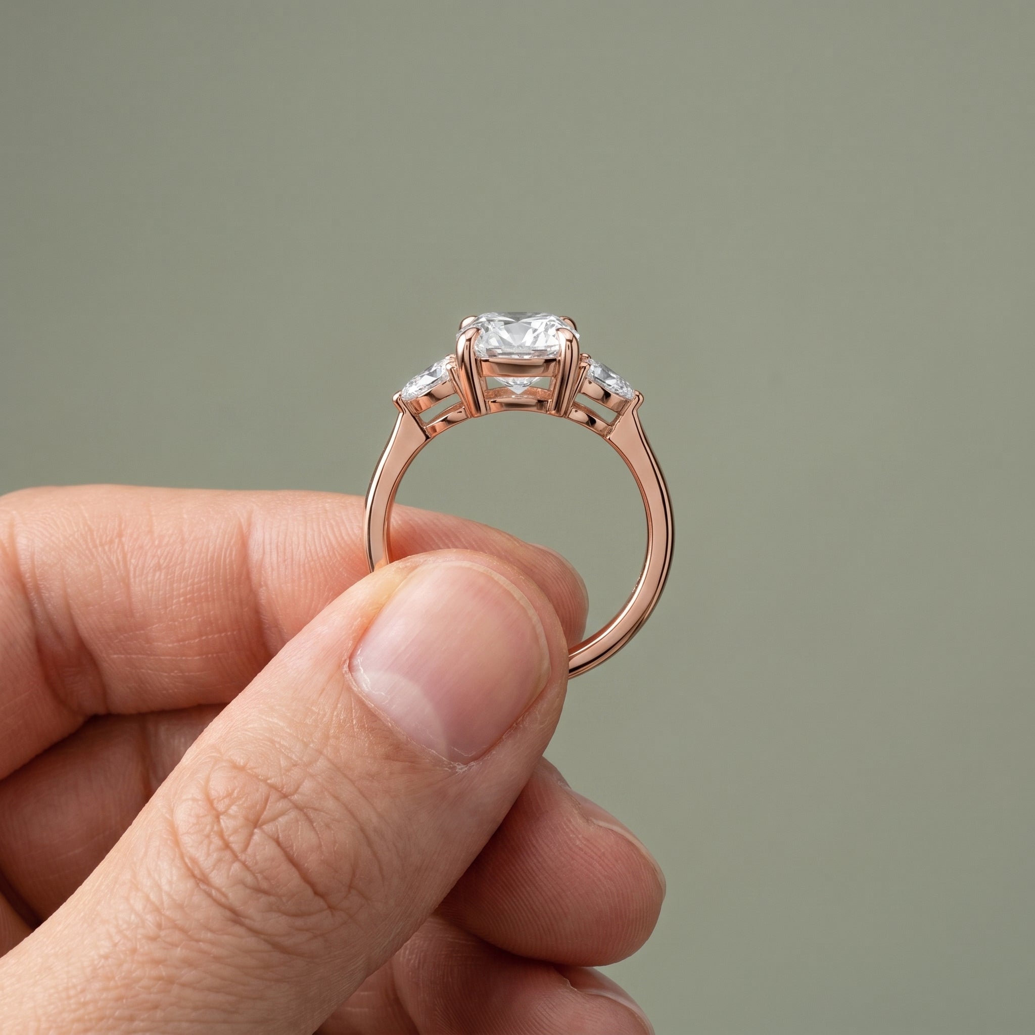 2.5 Carat Cushion Cut Moissanite Three Stone Ring in 925 Sterling Silver