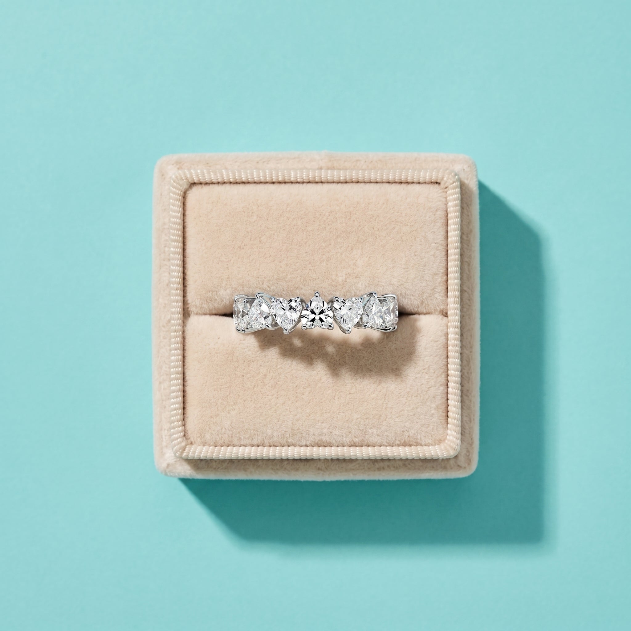 925 Silver Heart Shape Moissanite Eternity Ring – Diamond Look Full Band Romantic Luxury Ring
