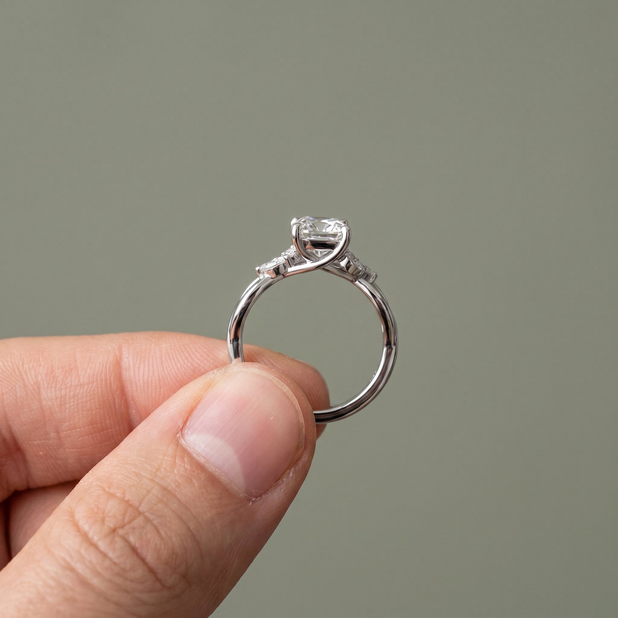 1.5 Carat Cushion Cut Moissanite Infinity Engagement Ring in 925 Sterling Silver