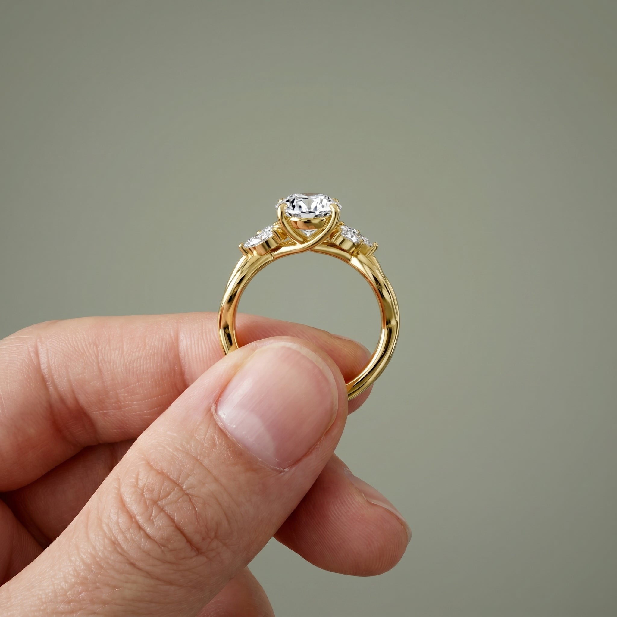1.5 Carat Oval Cut Moissanite Infinity Engagement Ring in 925 Sterling Silver