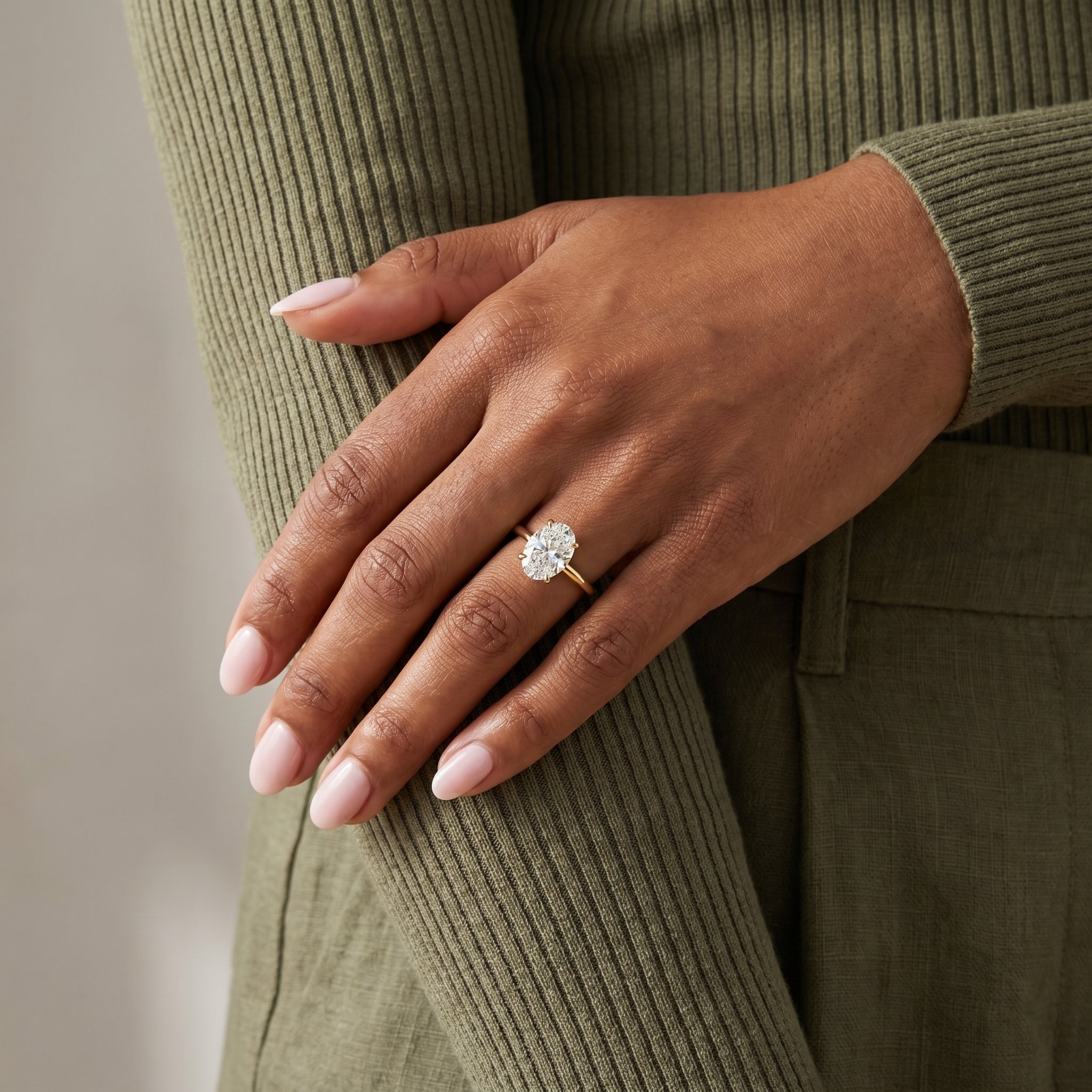 925 Silver Oval Moissanite Solitaire Ring | 1 Ct Diamond | Engagement Ring