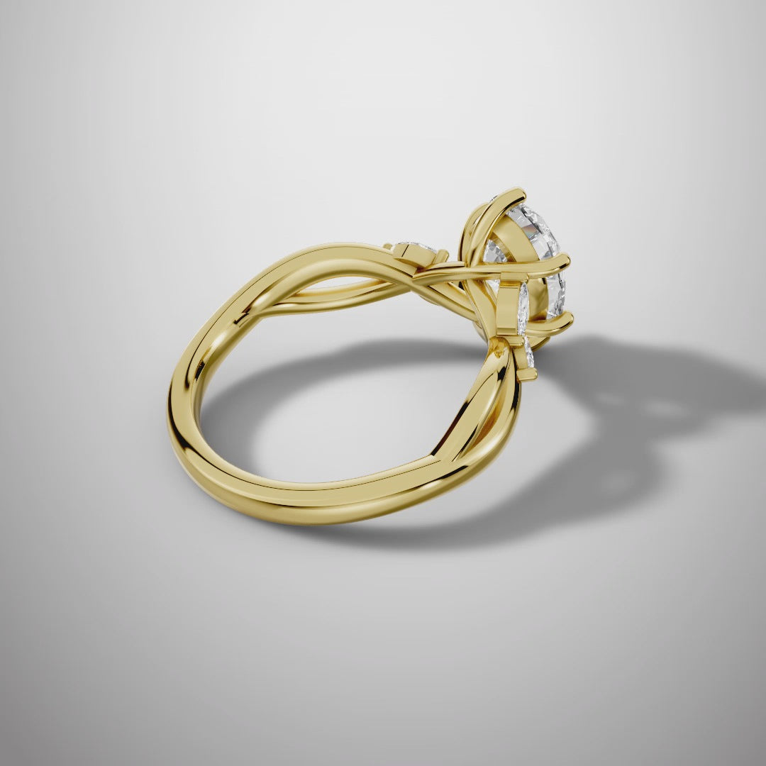 1.5 Carat Pear Cut Moissanite Infinity Engagement Ring in 925 Sterling Silver