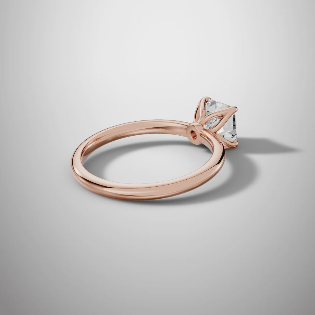 925 Silver Asscher Cut Moissanite Ring | 1 Ct Square Diamond-Look Solitaire Engagement Ring for Women