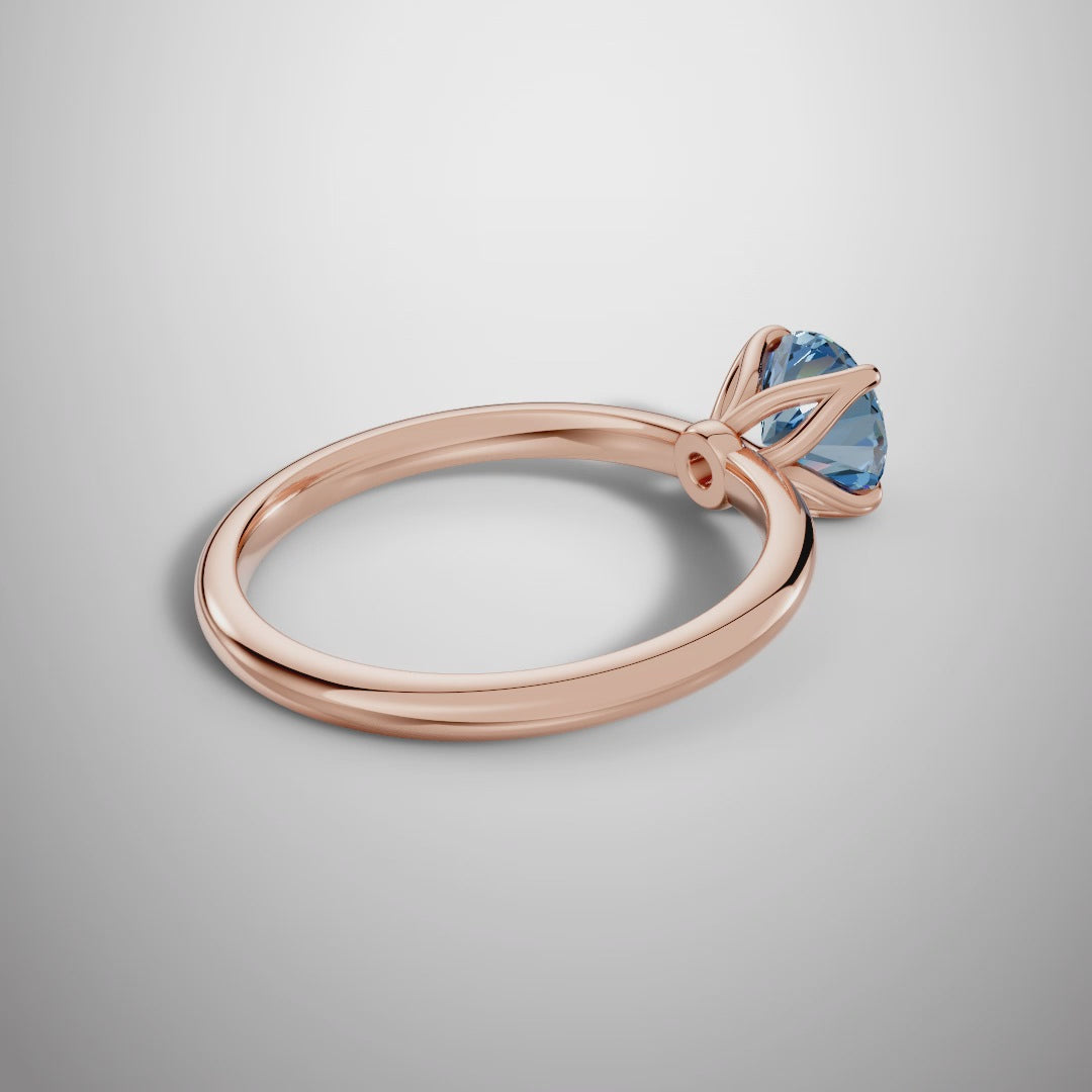 925 Silver Round Cut Moissanite Ring | 1 Ct Diamond-Look Solitaire Engagement Ring for Women