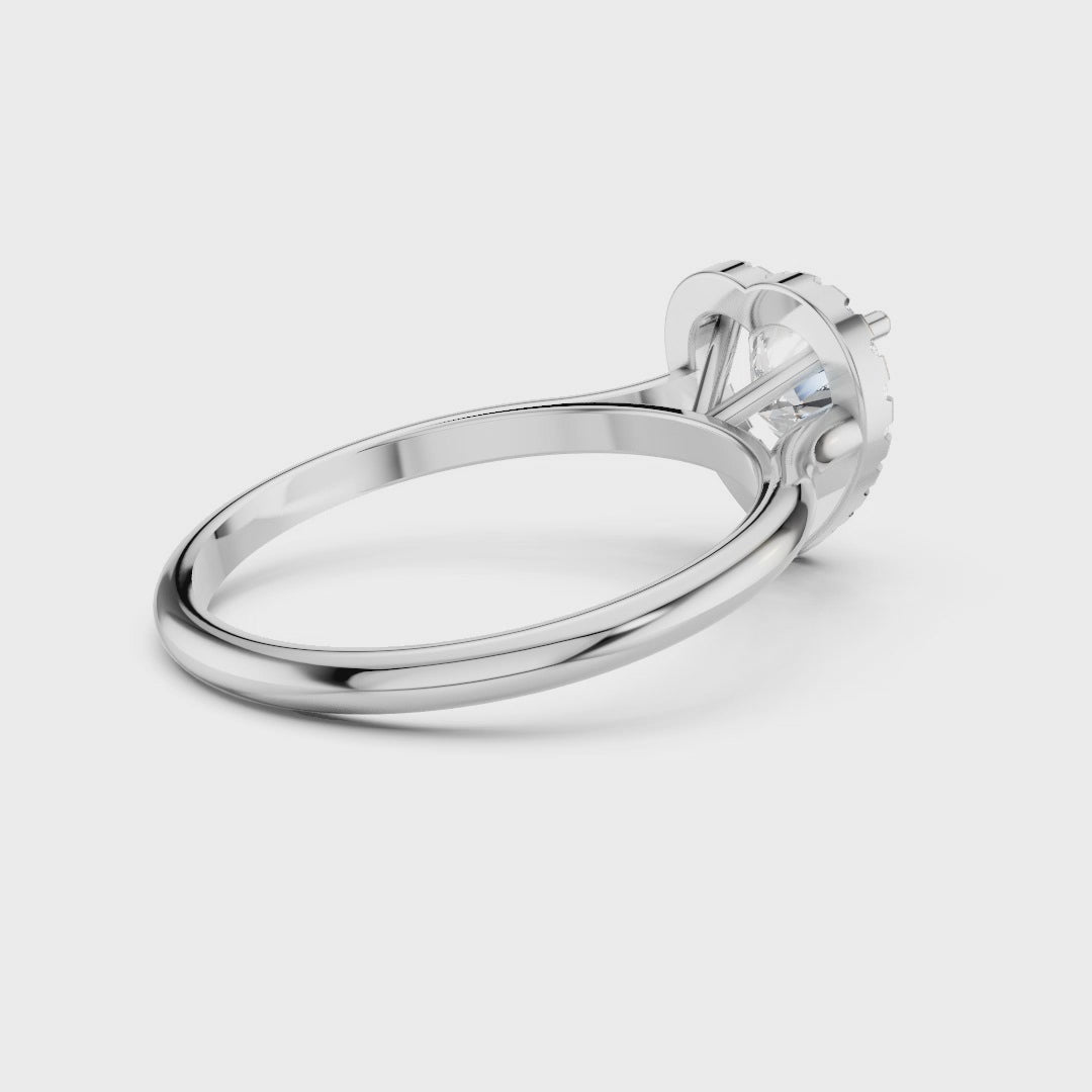 Heart Cut Moissanite Halo Ring