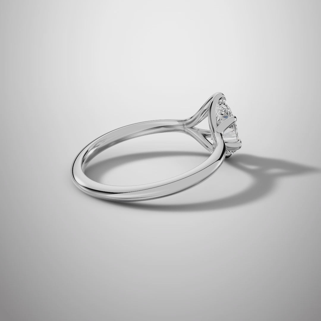 925 Silver Pear Shape Moissanite Solitaire Ring | 1 Ct Teardrop Diamond Look Ring